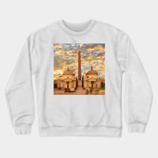 Stylized Piazza del Popolo Rome Italy Crewneck Sweatshirt